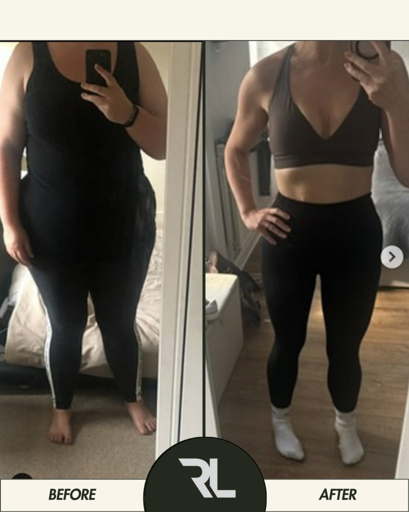 Before and after strength transformation from personal training in Neath